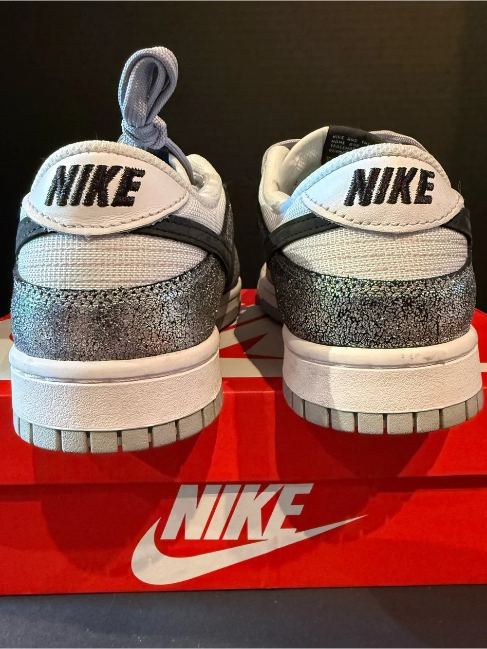 Women’s Nike Dunk Low Golden Gal  Sneakers - size 10W Silver, Black, White